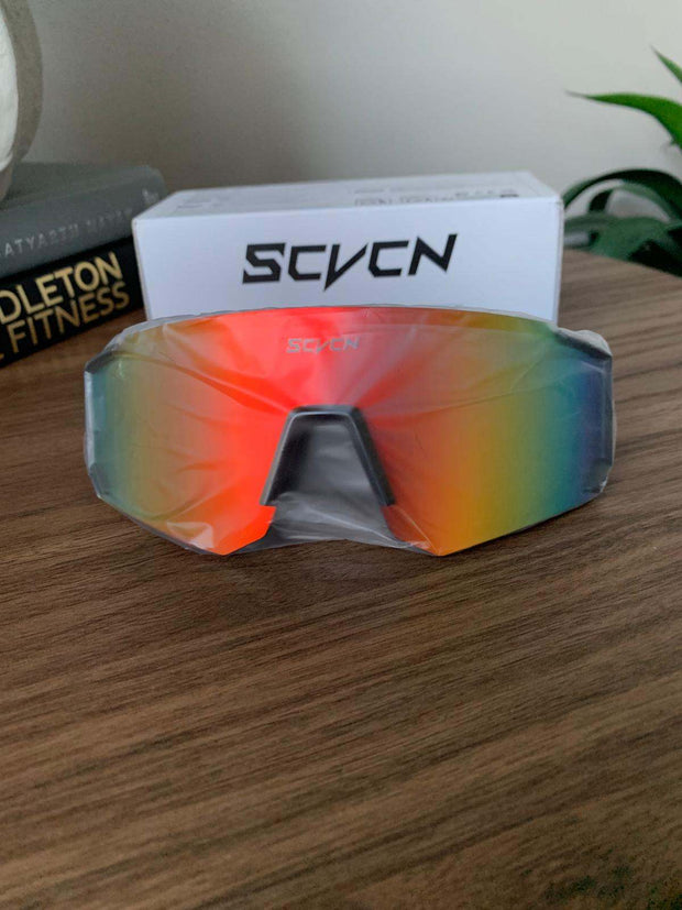 Black/Red UV400 Sports Glasses