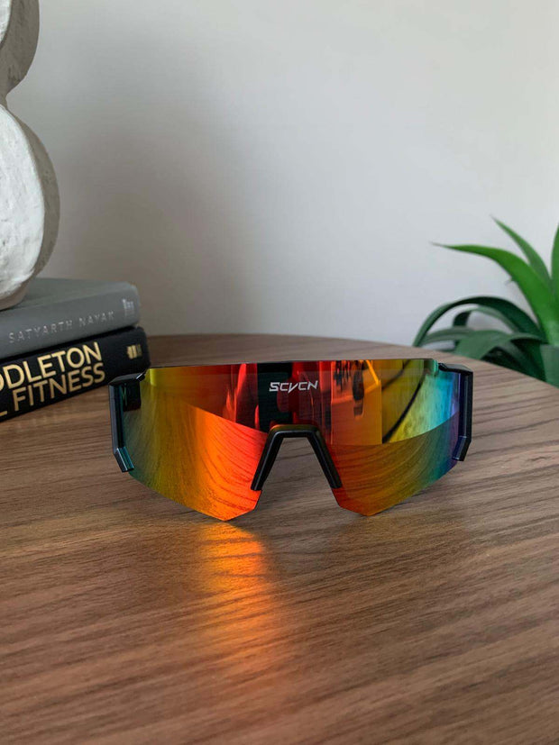 Black/Red UV400 Sports Glasses