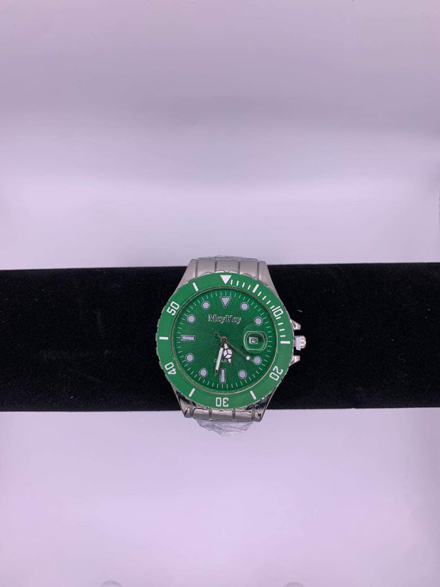 Green Silver Watch
