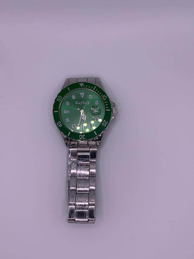 Green Silver Watch